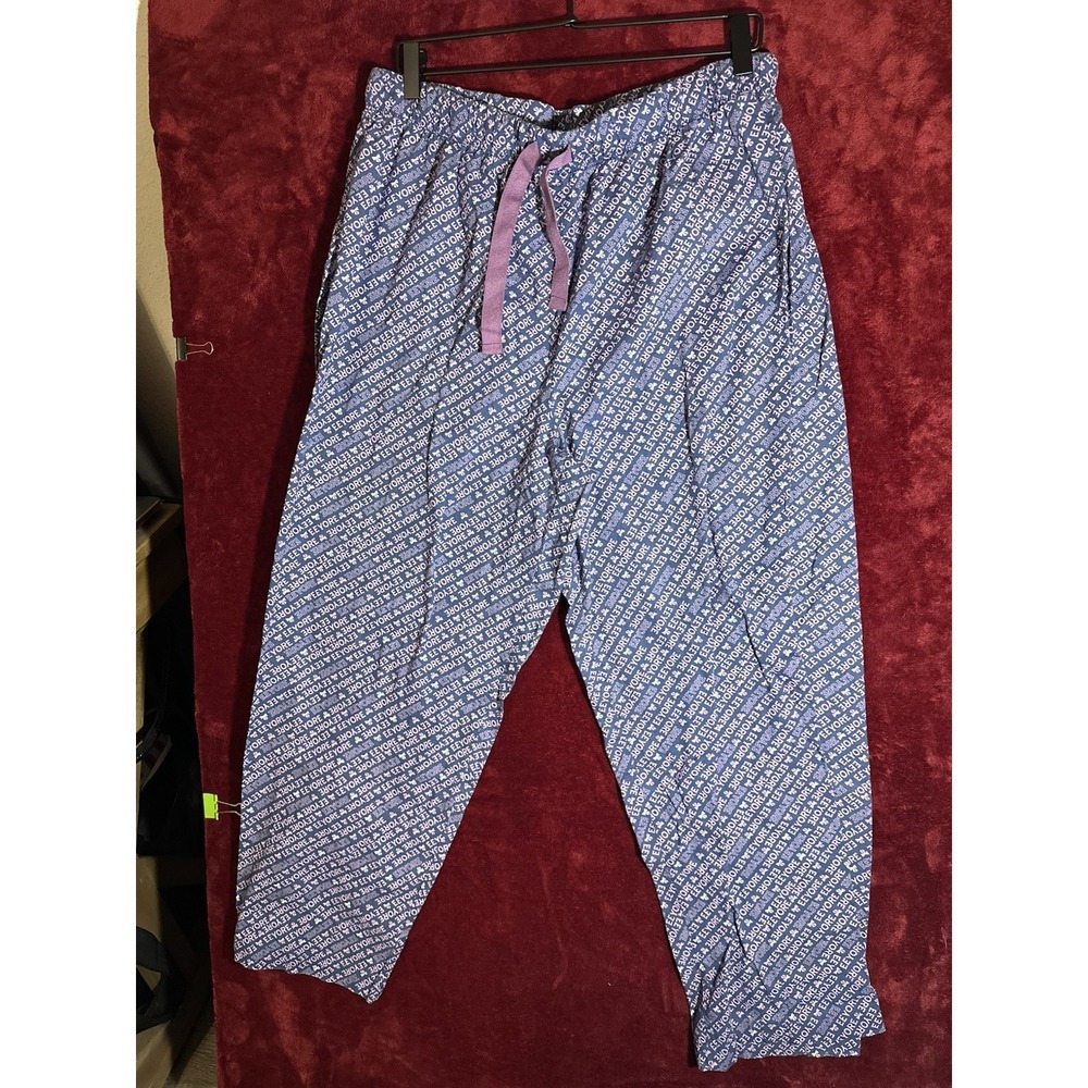 Disney Store‎ Eeyore Pajama Sleep Pants Womens XL Blue All Over Print - Picture 1 of 9